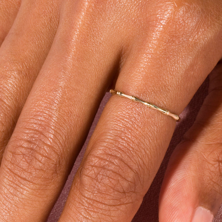 14k Gold Double Band Ring - Zoe Lev Jewelry